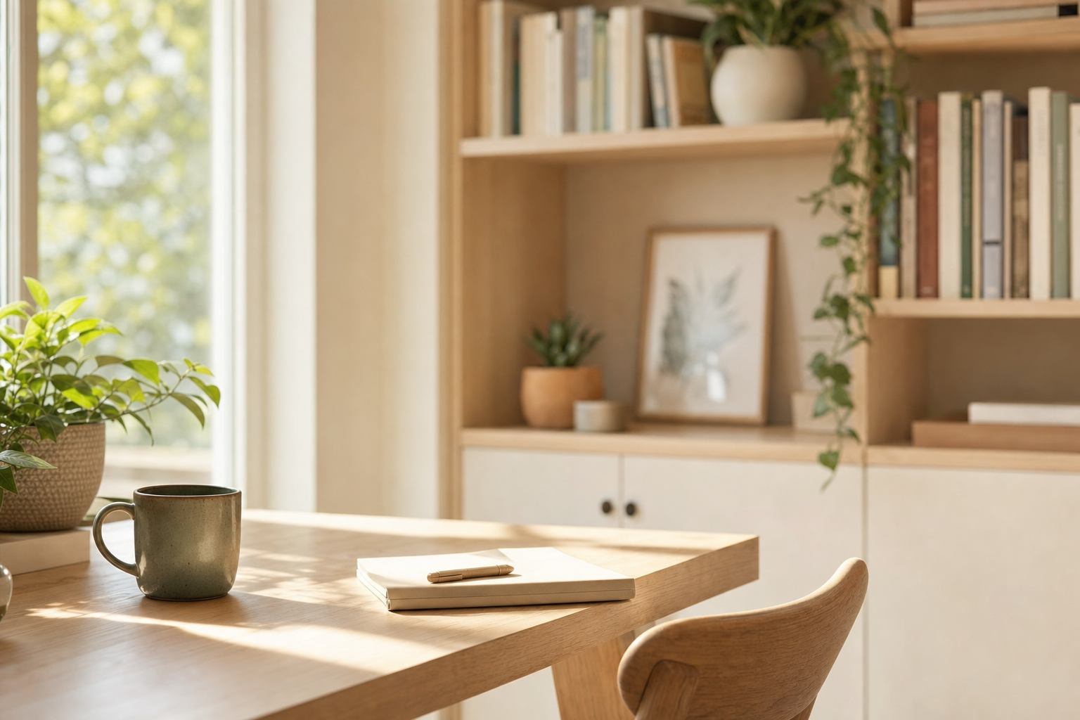 A calm, sunlit study space — the kind of focus Kennara is built to support.